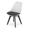 Scaun stil scandinav, Artool, Mark, PP, lemn, alb si negru, perna neagra, 49x43x82 cm