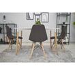 Scaune stil scandinav, set 4 buc, Artool, Osaka, PP, lemn, cafeniu, 46x54x81 cm