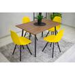 Scaun stil scandinav, Artool, Osaka, PP, lemn, galben si negru, 46x54x81 cm