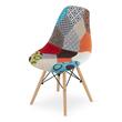 Scaun stil scandinav, Artool, Seul, textil, lemn, mozaic multicolor, 46.5x56.5x82.5 cm