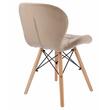 Scaun stil scandinav, Jumi, Lago Velvet, catifea, lemn, bej, 46x50x73 cm