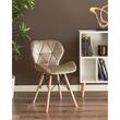 Scaun stil scandinav, Jumi, Lago Velvet, catifea, lemn, bej, 46x50x73 cm