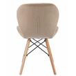 Scaun stil scandinav, Jumi, Lago Velvet, catifea, lemn, bej, 46x50x73 cm