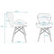 Scaun stil scandinav, Jumi, Lago Velvet, catifea, lemn, bej, 46x50x73 cm