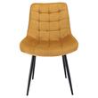Scaun stil scandinav, Jumi, Misty, catifea, metal, mustar si negru, 53x63x83 cm