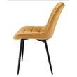 Scaun stil scandinav, Jumi, Misty, catifea, metal, mustar si negru, 53x63x83 cm