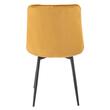Scaun stil scandinav, Jumi, Misty, catifea, metal, mustar si negru, 53x63x83 cm