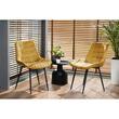 Scaun stil scandinav, Jumi, Misty, catifea, metal, mustar si negru, 53x63x83 cm
