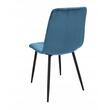 Scaun stil scandinav, Jumi, Piado, catifea, metal, albastru si negru, 44x52x89 cm