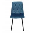 Scaun stil scandinav, Jumi, Piado, catifea, metal, albastru si negru, 44x52x89 cm