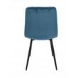 Scaun stil scandinav, Jumi, Piado, catifea, metal, albastru si negru, 44x52x89 cm