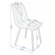 Scaun stil scandinav, Jumi, Piado, catifea, metal, albastru si negru, 44x52x89 cm