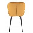 Scaun stil scandinav, Jumi, Veira, catifea, metal, mustar, 52x57x85 cm