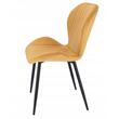 Scaun stil scandinav, Jumi, Veira, catifea, metal, mustar, 52x57x85 cm