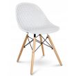 Scaune stil scandinav, PP, lemn, alb, set 4 buc, 45x56x77 cm, Cava