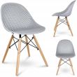 Scaun stil scandinav, PP, lemn, gri, 45x56x77 cm, Cava 