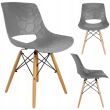 Scaune stil scandinav, PP, lemn, max 100 kg, gri, set 4 buc, 45x55x78 cm, Lars