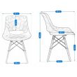 Scaune stil scandinav, PP, lemn, max 100 kg, gri, set 4 buc, 45x55x78 cm, Lars