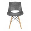 Scaune stil scandinav, PP, lemn, max 100 kg, gri, set 4 buc, 45x55x78 cm, Lars
