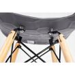 Scaune stil scandinav, PP, lemn, max 100 kg, gri, set 4 buc, 45x55x78 cm, Lars