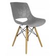 Scaune stil scandinav, PP, lemn, max 100 kg, gri, set 4 buc, 45x55x78 cm, Lars