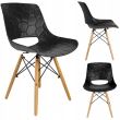 Scaun stil scandinav, PP, lemn, max 100 kg, negru, 45x55x78 cm, Lars