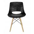 Scaun stil scandinav, PP, lemn, max 100 kg, negru, 45x55x78 cm, Lars