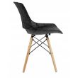 Scaun stil scandinav, PP, lemn, max 100 kg, negru, 45x55x78 cm, Lars