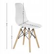 Scaun stil scandinav, alb, 46x40x72 cm