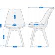 Scaun stil scandinav, lemn, velur, albastru, 49x60x82 cm, Bari