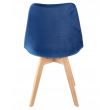 Scaun stil scandinav, lemn, velur, albastru, 49x60x82 cm, Bari