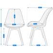 Scaun stil scandinav, lemn, velur, maro, set 4 buc, 49x60x82 cm, Bari, Jumi
