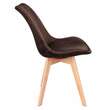 Scaun stil scandinav, lemn, velur, maro, set 4 buc, 49x60x82 cm, Bari, Jumi