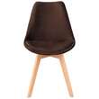 Scaun stil scandinav, lemn, velur, maro, set 4 buc, 49x60x82 cm, Bari, Jumi