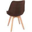 Scaun stil scandinav, lemn, velur, maro, set 4 buc, 49x60x82 cm, Bari, Jumi