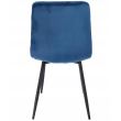 Scaun stil scandinav, matlasat, velur, metal, bleumarin, 44x52x89 cm, Piado
