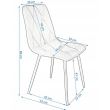 Scaun stil scandinav, matlasat, velur, metal, bleumarin, 44x52x89 cm, Piado