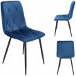 Scaun stil scandinav, matlasat, velur, metal, bleumarin, 44x52x89 cm, Piado