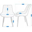 Scaun stil scandinav, metalic, velur, albastru, 53x63x83 cm, Misty