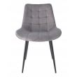 Scaun stil scandinav, metalic, velur, gri, 53x63x83 cm, Misty