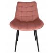 Scaune stil scandinav, metalic, velur, roz, set 4 buc, 53x63x83 cm, Misty