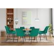 Scaune stil scandinav, metalic, velur, verde, set 4 buc, 53x63x83 cm, Misty