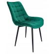 Scaune stil scandinav, metalic, velur, verde, set 4 buc, 53x63x83 cm, Misty