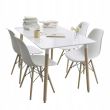 Scaun stil scandinav, plastic, lemn, alb, 46x52x81 cm, Eva