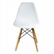 Scaun stil scandinav, plastic, lemn, alb, 46x52x81 cm, Eva