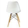 Scaun stil scandinav, plastic, lemn, alb, 46x52x81 cm, Eva