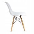 Scaun stil scandinav, plastic, lemn, alb, 46x52x81 cm, Eva