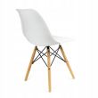 Scaun stil scandinav, plastic, lemn, alb, 46x52x81 cm, Eva