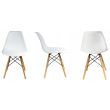 Scaun stil scandinav, plastic, lemn, alb, 46x52x81 cm, Eva