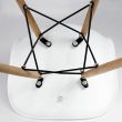 Scaun stil scandinav, plastic, lemn, alb, 46x52x81 cm, Eva